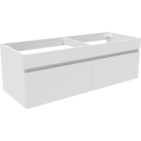 Aica Ensemble de meuble Salle de Bain sans compter vasque 120cm Blanc + 2 portes (1/5)
