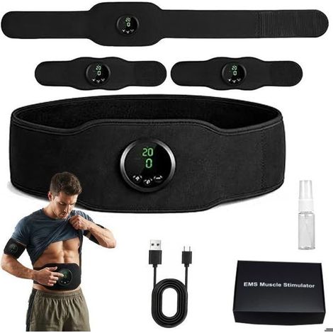 Cinturón de electroestimulación abdominal EMS - Estimulador muscular recargable para hombres y mujeres para entrenamiento en casa. (1/5)