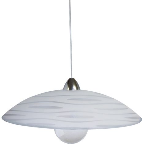 Sospensione D50 1xE27 Montatura Cromo-Trasparente Vetro Lastra Bianco Marea E-Energy Fulvia (1/2)