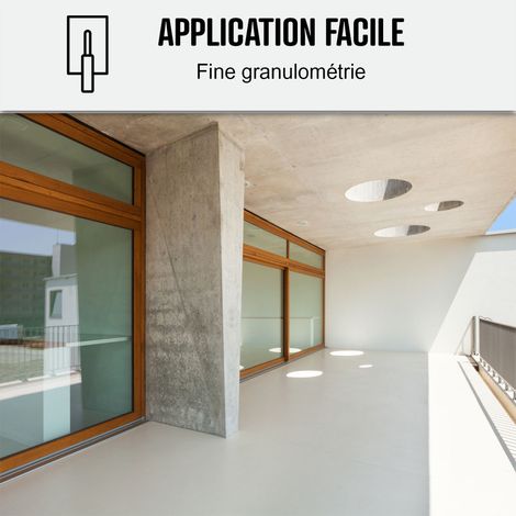 béton ciré, extérieur, pour sol, mur, terrasse, escalier, enduit, décoratif, minéral, en kit - 10 m² (en 2 couches) Aronia Gris Noir - ARCANE INDUSTRIES