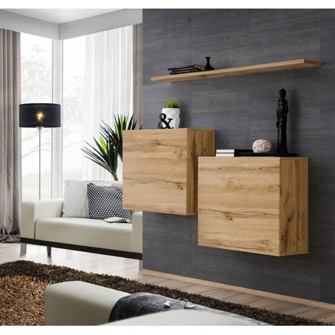 Lot de 2 Blocs & Étagère "Switch SBI" 130cm Naturel (1/3)