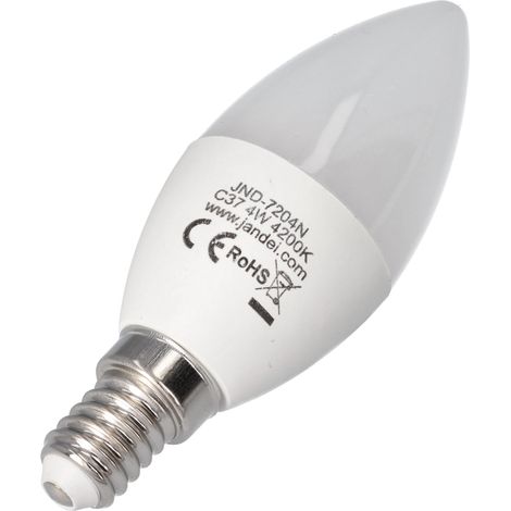 Jandei - 10x Bombilla led vela 4W rosca E14 4200K tipo C37