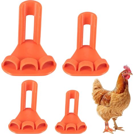 4pcs Attelles pour Pattes de Volaille, Éclisse Volaille Orange avec Bandage pour Pieds Cassées et Orteils Recourbés chez Poulets et Canards à Tous Stades de Croissance(Style Pattes Poulet) (1/5)