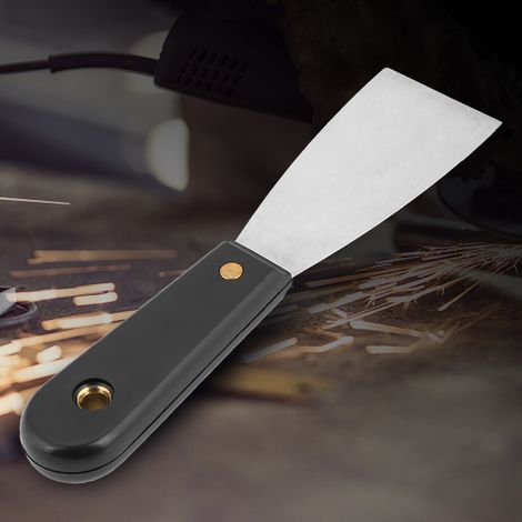 Couteau à gratter gris, spatule à peinture, lame de couteau à mastic en acier inoxydable, manche ergonomique (1/5)