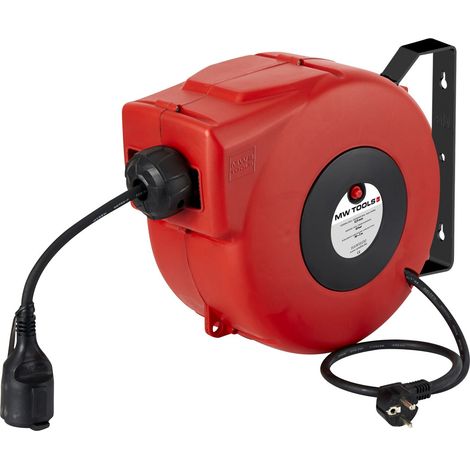 Mw Tools – Enrouleur électrique – HAE32508N – 8+1m – 3x25mm² – Boîtier polypropylène résistant à l’eau et à l’huile – IP42