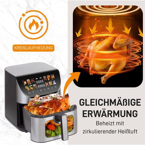 Friteuse à air XXL 8,5L avec écran tactile couleur, 12 programmes et fenêtre de visualisation (1/5)