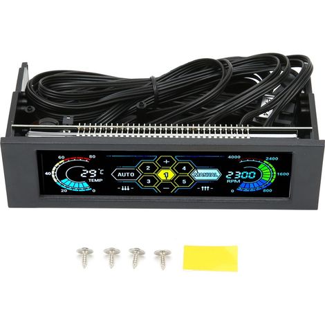 5 Sets Contrôleur de température, Panneau affichage PVC, Ventilateur PC, Surveillance CPU, Alarme réglable (1/5)