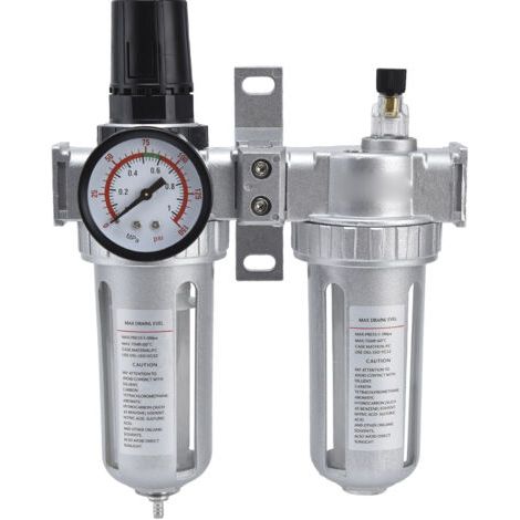 Filtre à air comprimé avec régulateur, manomètre et séparateur d'eau pour compresseur - Kit 2 unités SFC400 (1/5)
