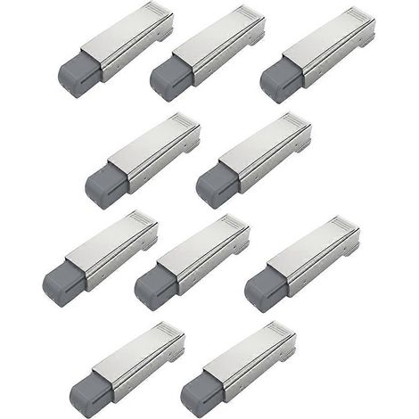 Lot de 10 mécanismes d'amortisseur de mouvement à fermeture douce pour charnières à recouvrement total, bras droit à fermeture lente et fluide, installation par clips.