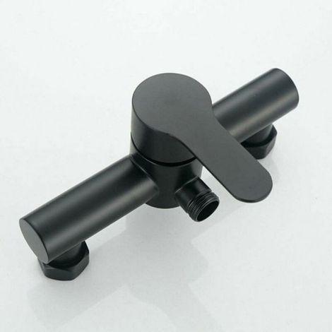 Robinet Baignoire-Douche - Acier Inoxydable Noir - Pompe Murale Pour Salle De Bain - 1 Pièce
