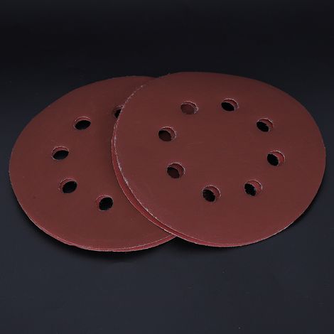 100 Stück 5-Zoll-Schleifscheiben mit 8 Löchern, Schleifpapier, Schleifblatt, rundes Schleifpapier zum Polieren und Schleifen, Körnung 320 (1/5)