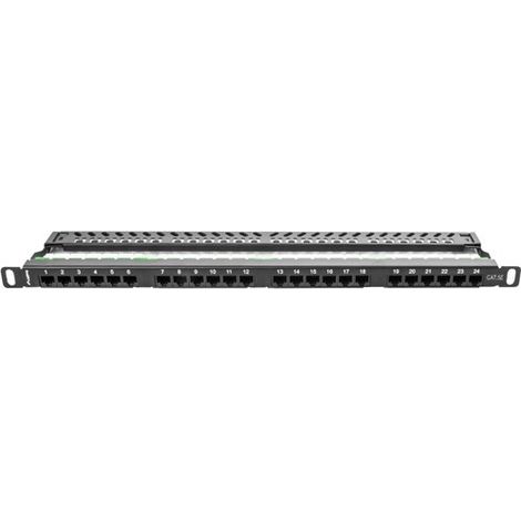 LANBERG Patch Panel PPU5-0024-B 24 porte CATEGORIA 5E 19 0,5U Nero (1/5)