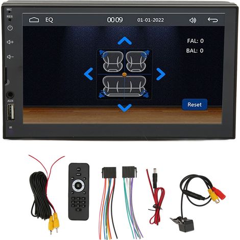 Autoradio MP5 Bluetooth 7 pouces USB AUX Double Din écran tactile HD caméra de recul compatible Android iOS (1/5)