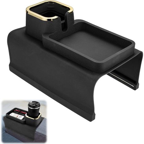 Plateau porte-gobelet antidérapant en silicone avec porte-gobelet intégré  Accoudoir de canapé T (1/5)