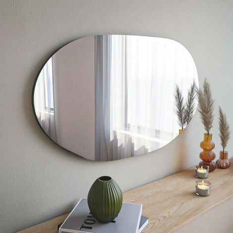 Miroir Mural, décoration Murale, 52 x 2 h 89 cm, Noir (1/5)