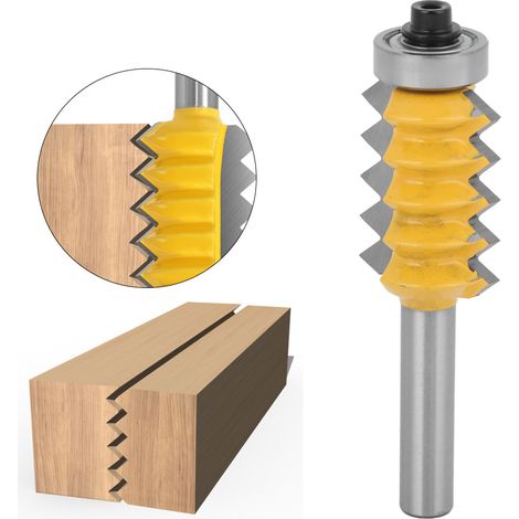 Fraise à bois à tige de 8 pouces, fraise à profiler pour rail, fraise à profiler pour rainures ondulées (fraise à bois à dents multiples 8 x 30) (1/5)