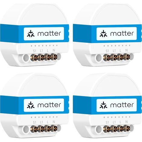 Interruptor inteligente empotrable con Wi-Fi, monitorización de energía y control por voz (paquete de 4 unidades). (1/2)