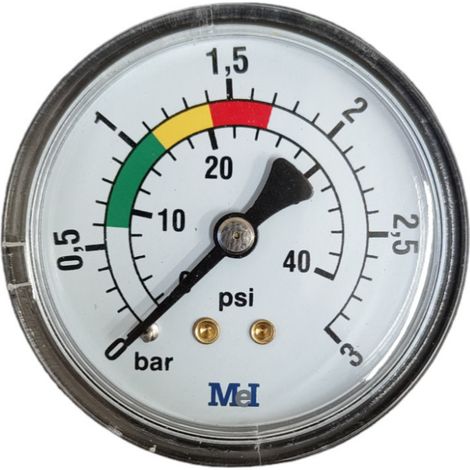 Manomètre pour filtre piscine 1/8" – Pression max 3 kg/cm – Montage arrière – Boîtier ABS 52 mm – Jardiboutique