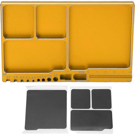 Plateau magnétique en aluminium pour vis, avec base aimantée, adapté à la réparation de voitures RC, pièces de rechange polyvalentes (1/5)