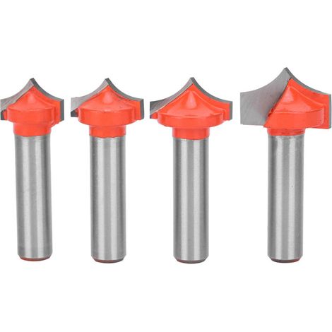 Ensemble de 4 Fraises de Défonceuse à Queue de 8mm pour Gravure et Affûtage - Couteau de Fraisage