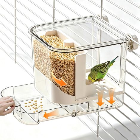 Mangeoire pour oiseaux anti-salissures avec tiroir amovible