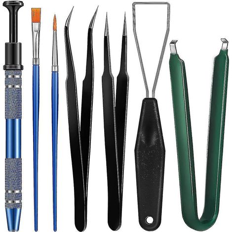 Kit de 7 pièces pour extracteur de commutateurs de clavier avec huile lubrifiante et clé d'extraction pour retirer les commutateurs de circuits intégrés. (1/5)