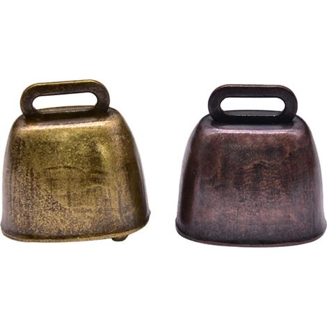 Lot de 2 Cloches Vintage en Fer pour Bétail et Moutons, Décoration Rustique et Protection la Perte des Animaux, Forme Unique et Couleurs Variées (1/5)