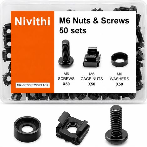 Vis Noire Ecrou Cage pour Rack Ecrou Cage M620 50 Sets (1/5)