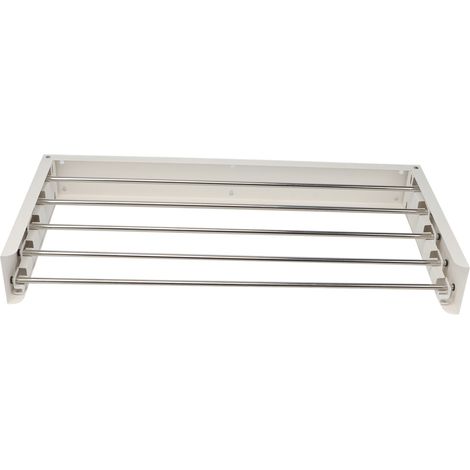 Étendoir à linge mural, tige de séchage pliable, longueur 80 cm, blanc, pour l'intérieur et le balcon (1/5)