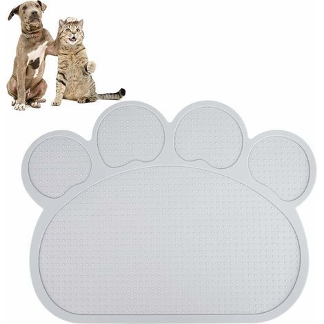 Futternapfmatte für Hunde und Katzen, Silikon-Futtermatte für Haustiere, rutschfeste Futtermatte, Grau, 40 x 30 cm (1/5)