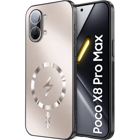 Custodia protettiva per Xiaomi Poco X8 Pro Max, compatibile con MagSafe, colore oro. (1/5)