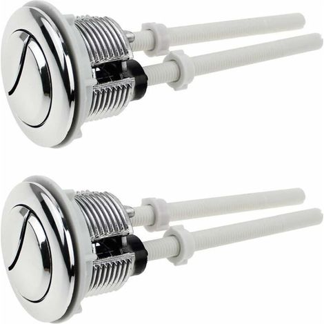 2 Pièces Boutons Poussoirs De Toilette Double Chasse Bouton 38Mm Standard Chrome Plaqué Argent Wc Réservoir Boutons (1/5)