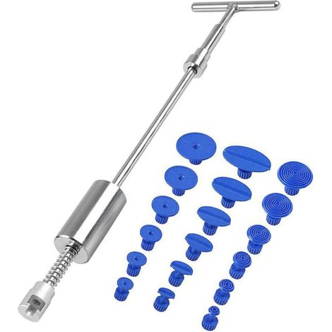 Extracteur de débosselage sans peinture Kit de voiture Outil de débosselage T Marteau A + Extracteur de colle (1/5)