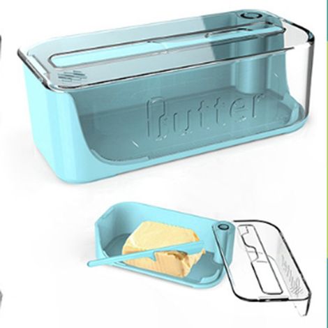 Available in one color only: see photo. Material: ABS. Butter storage box with butter cutter and food storage container.