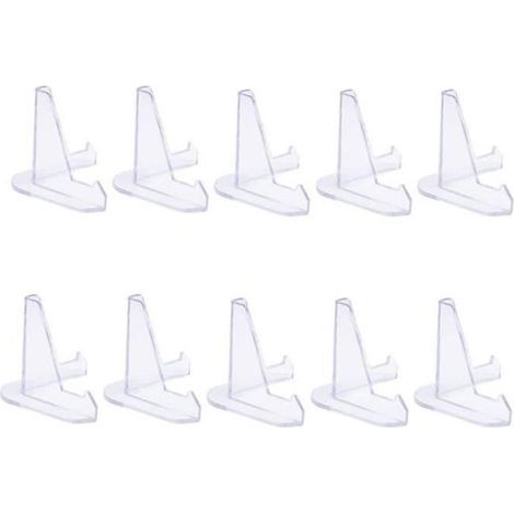 Cavalletto da tavolo - Supporto in plastica - Design triangolare - Trasparente - 10 pezzi per confezione (1/4)