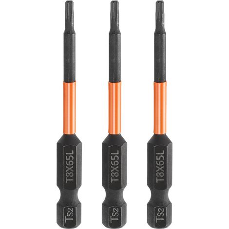 3Pcs Embout Tournevis Torx T8 1/4" Hex Shank Longueur 2.56"(65mm) (1/5)