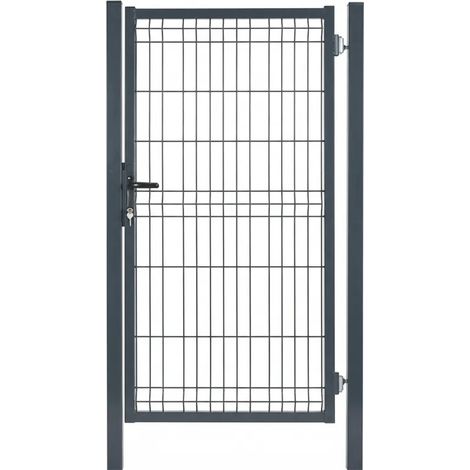 Portillon grillagé occultable - Hauteur : 173 cm cm - Vert RAL 6005 (1/5)