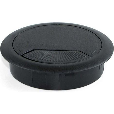 YMYNY Passe-câbles rond encastrable de Ø60mm pour table de bureau, plastique, noir, Lot de 20 (1/4)