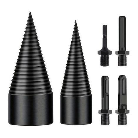 Holzspalter Bohrer Set 32mm+42mm Kegelbohrer mit 4 Griffen, Holzscheidbohrer für Elektrobohrmaschine (1/5)