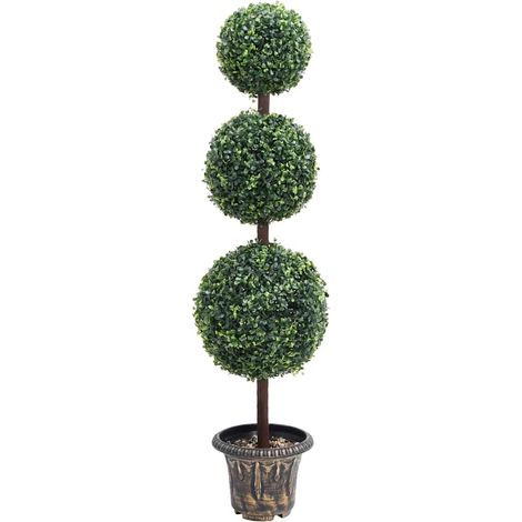 vidaXL Plante de buis artificiel avec pot Forme de boule Vert 118 cm (1/5)