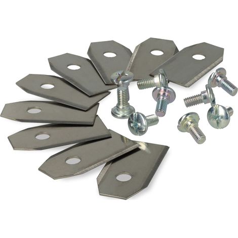 vhbw 9x Ersatz-Messer kompatibel mit Gardena Smart Sileno, Smart Sileno+ Rasenmäher - Ersatzklinge, Silber, Stahl (1/4)