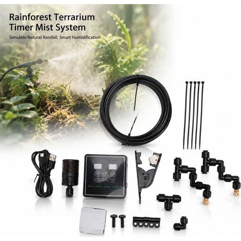 Système de Brumisation Reptile - Minuterie Intelligente - Tête Omni 5m 2 Buses ABS PE pour Terrarium Humidité Pluie (1/5)