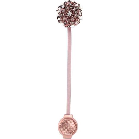Attache Rideau Magnétique - Design Fleur Et Diamant - Pour Salon Chambre Cuisine - Lot De 2 Pièces Rouge (1/5)