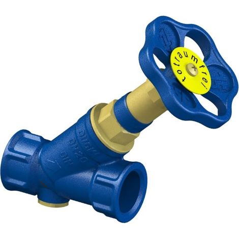 Schlösser KFR-Ventil Blue-tec mit Muffenanschluss, ohne Entleerung, mit nichtsteigender Spindel, DN 20, 3/4" IG, DVGW-geprüft