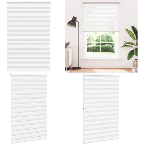 vidaXL Zebrarollo Weiß 150x200 cm Stoffbreite 145,9 cm Polyester (1/5)