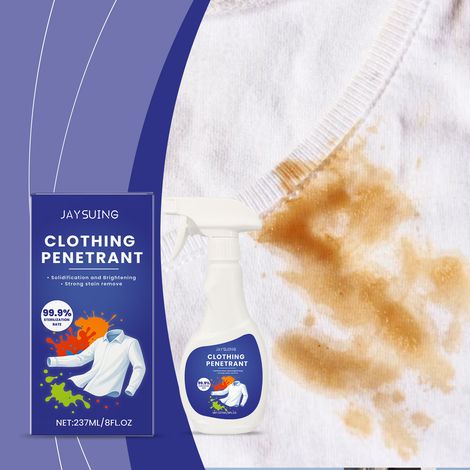 Haushaltsüblicher Fleckenentferner, milde Reinigungslösung für alle Arten von Textilien, entfernt hartnäckige Flecken, Vergilbungen und Ölflecken – 237 ml -- DE (1/5)
