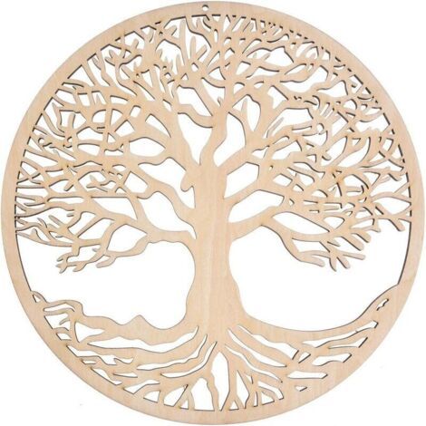 Décoration Murale Arbre De Vie en Bois Arbre De Vie Art Mural Cadeau De Pendaison De Crémaillère Décoration De La Maison Scu