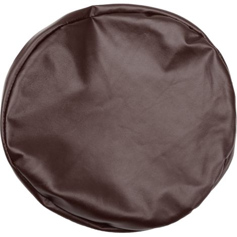 Housse de tabouret ronde élastique en similicuir PU, housse de siège de tabouret de bar synthétique, housse de chaise de salle à manger - Couleur café (1/5)
