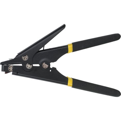 Pistolet à colliers de serrage portable en nylon, à tension réglable, outil de fixation et de coupe de colliers de serrage en plastique noir (1/5)