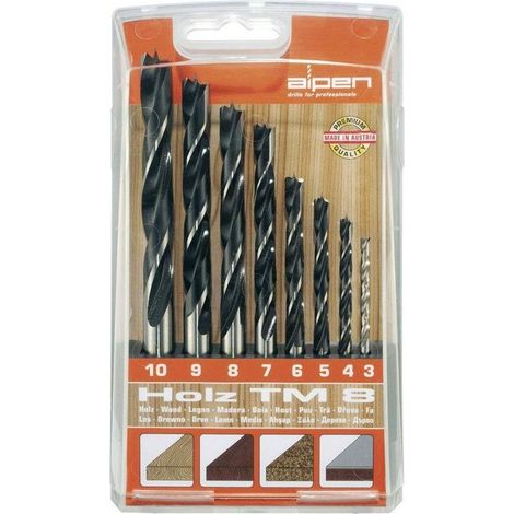 Coffret de perceuses à bois Alpen 8 pièces